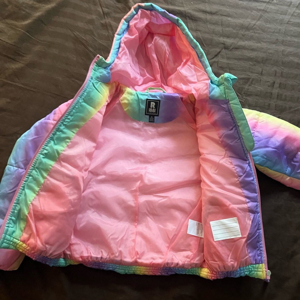 Colorful Rainbow Puffer Jacket - Picture 4 of 5